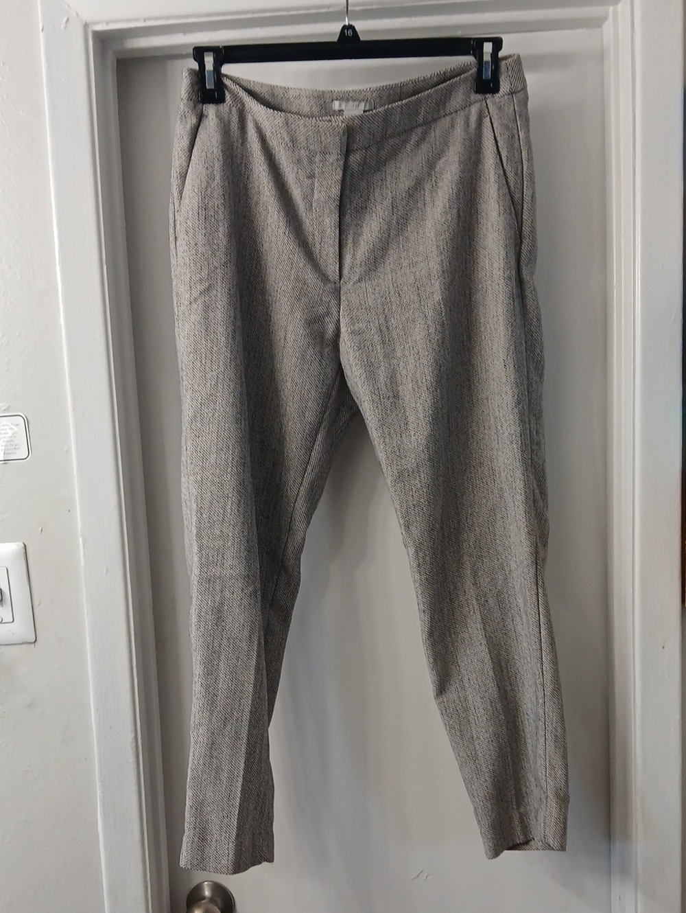 H&M Women's Gray Patterned Tailored Pants